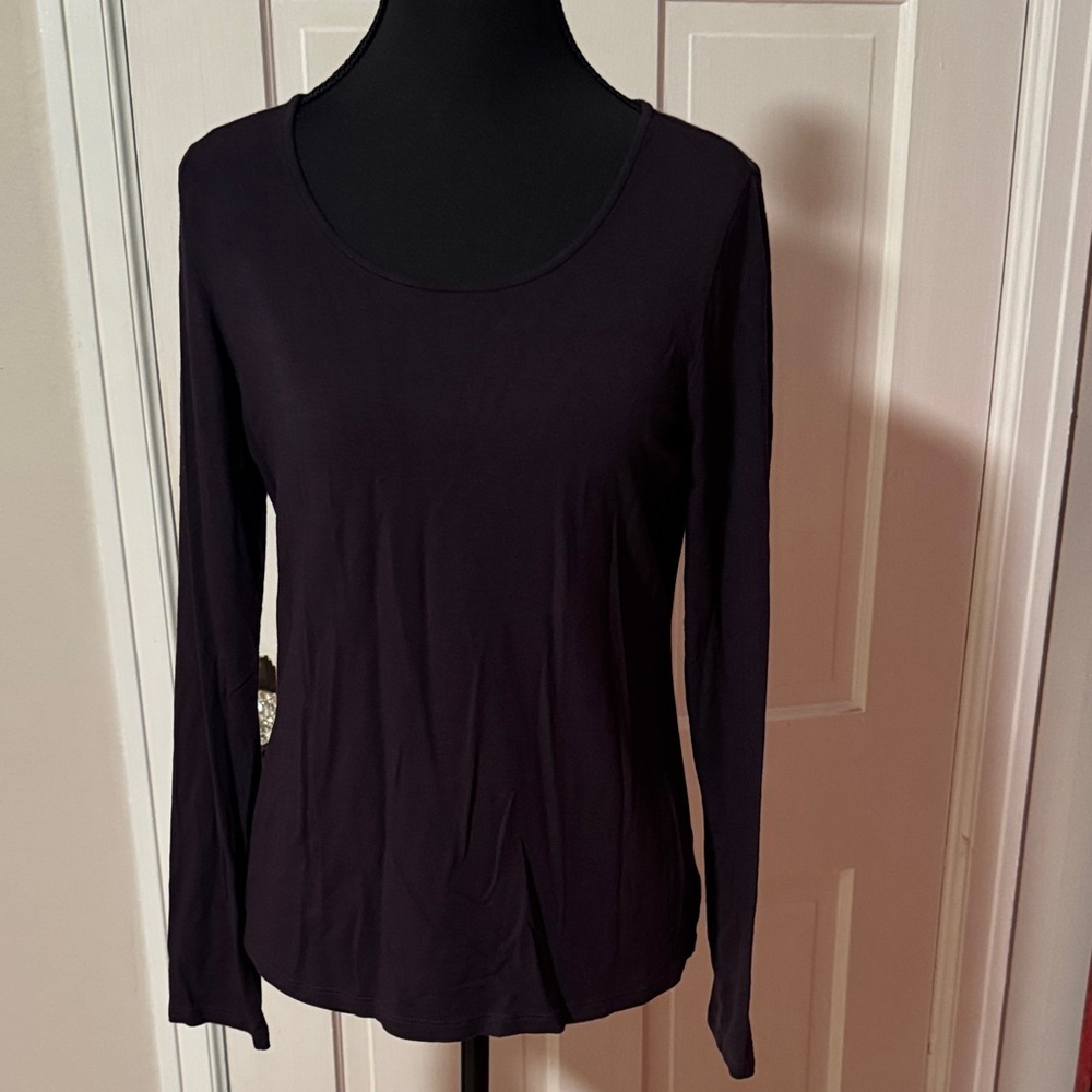 Eileen Fisher Women's Purple Long Sleeve Top Size PS 93% Rayon 7% Lycra